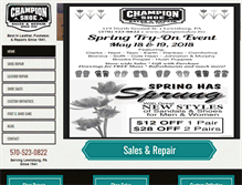 Tablet Screenshot of championshoe.biz